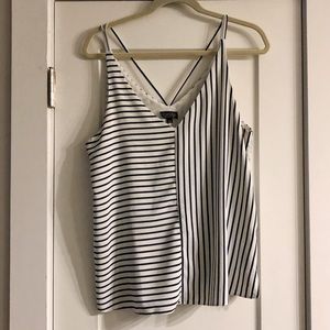 Topshop striped silky tank